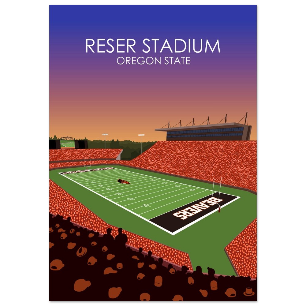 Reser Stadium Poster | University of Oregon State Beavers College Football Stadium Print