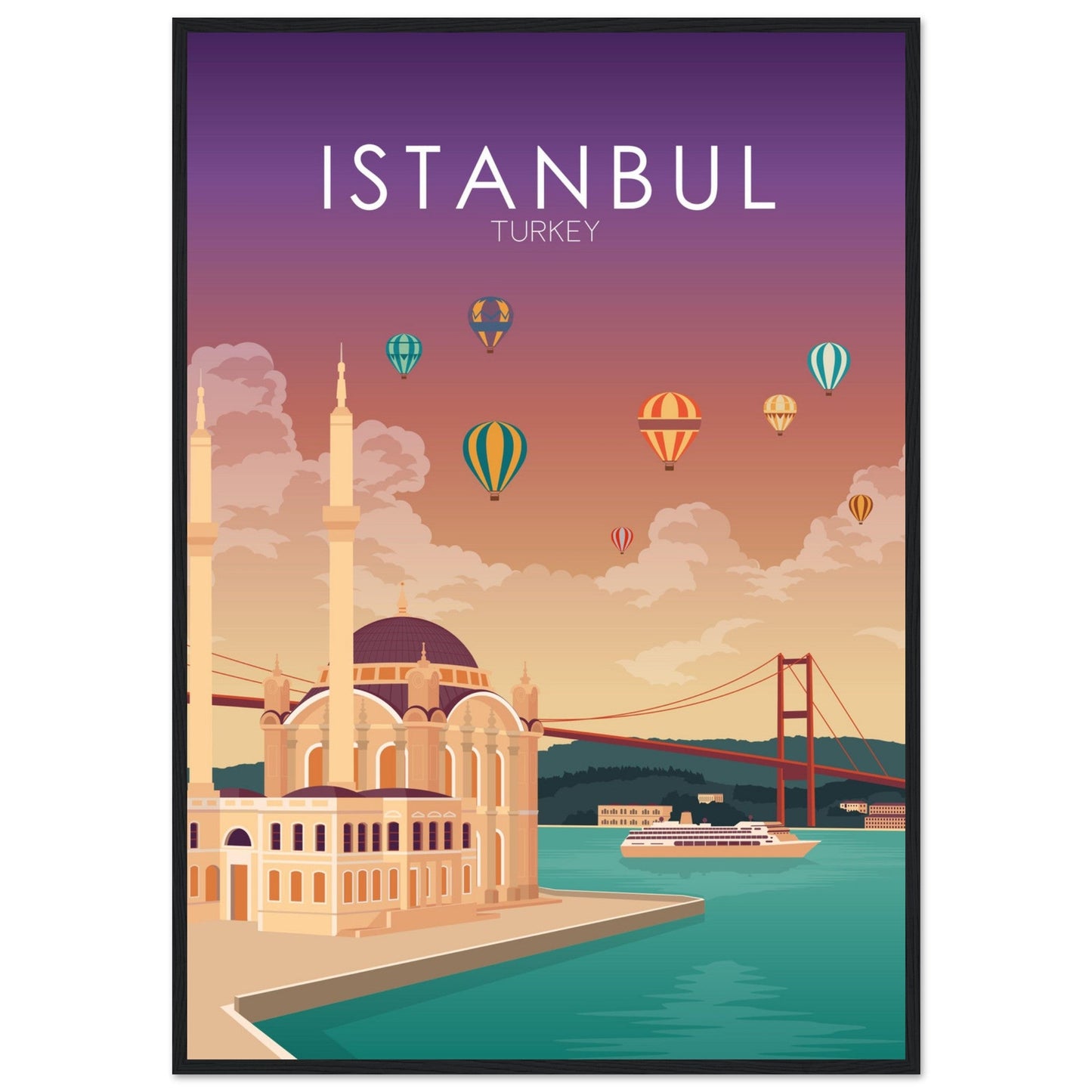 Istanbul Poster | Istanbul Wall Art | Istanbul Sunset Print