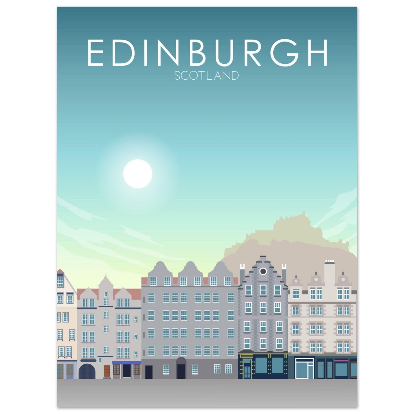Edinburgh Poster | Edinburgh Wall Art | Edinburgh Daytime Print