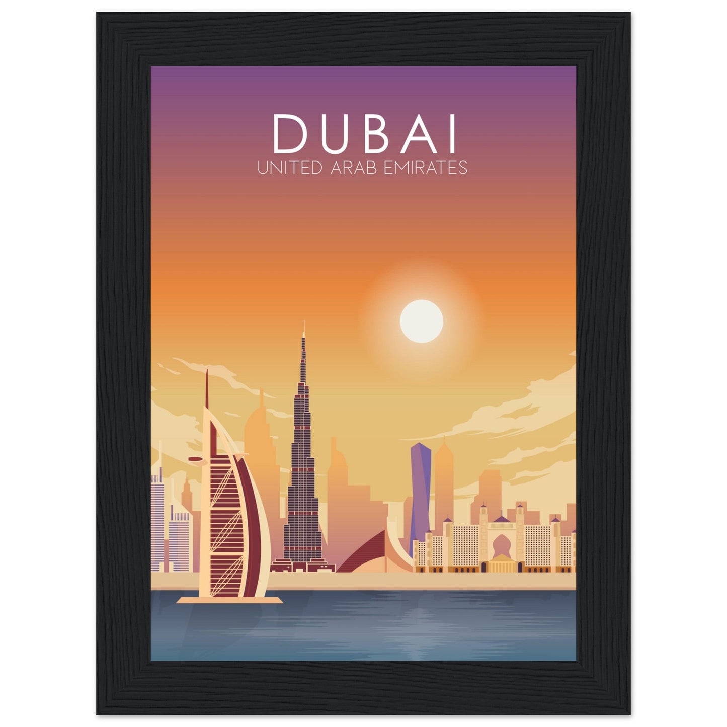 Dubai Poster | Dubai Wall Art | Dubai Sunset Print