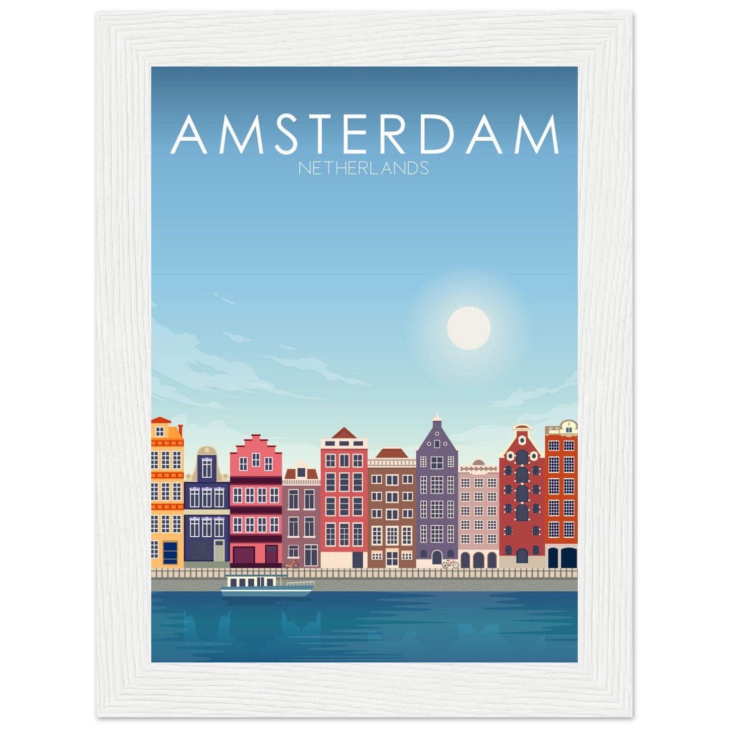 Amsterdam Poster | Amsterdam Wall Art | Amsterdam Daytime Print