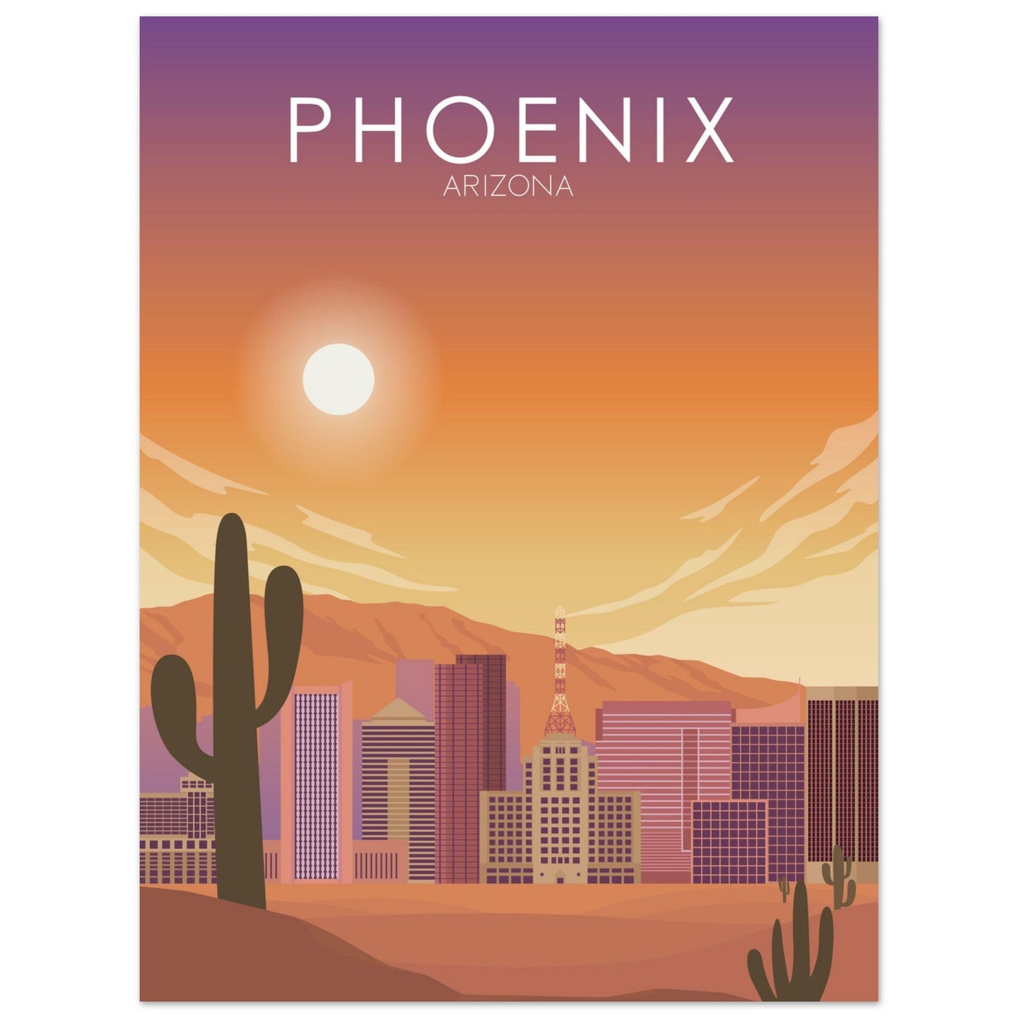 Phoenix Poster | Phoenix Wall Art | Phoenix Sunset Print
