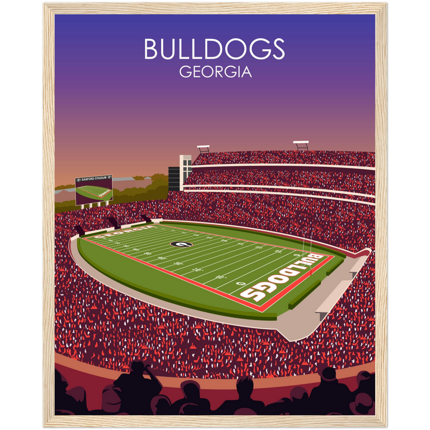 Georgia Bulldogs Poster | Sanford Stadium Poster | University of Georgia College Football Stadium Print