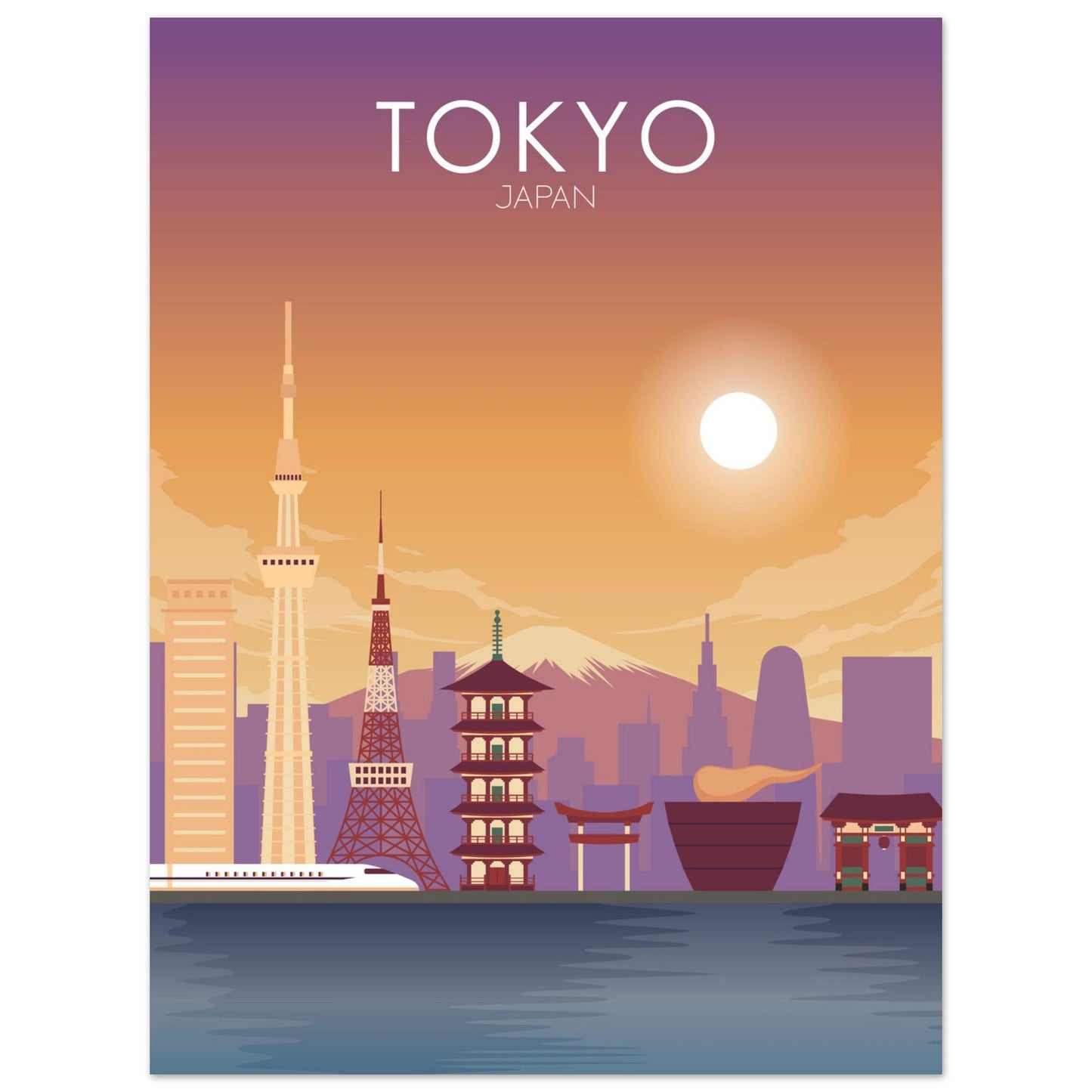 Tokyo Poster | Tokyo Wall Art | Tokyo Sunset Print