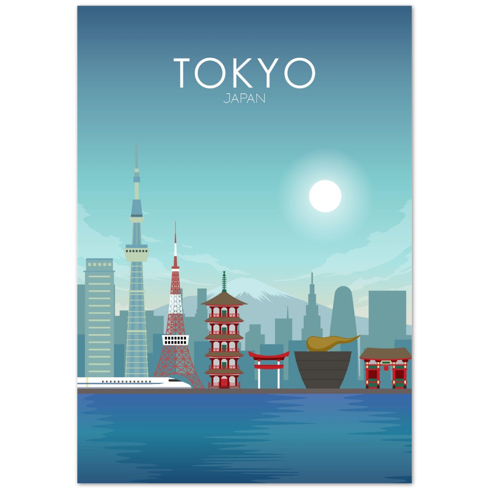Tokyo Poster | Tokyo Wall Art | Tokyo Daytime Print