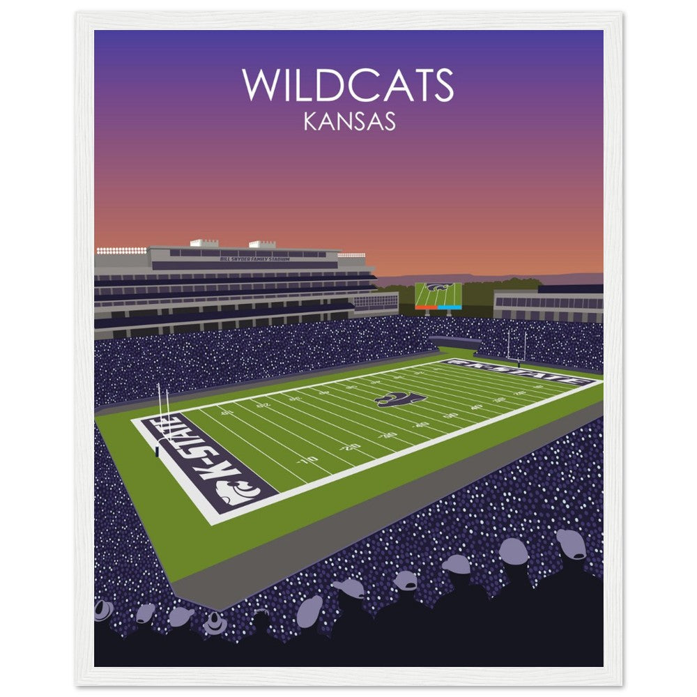 Bill Snyder Family Football Stadium Poster | University of Kansas State Wildcats College Football Stadium Print