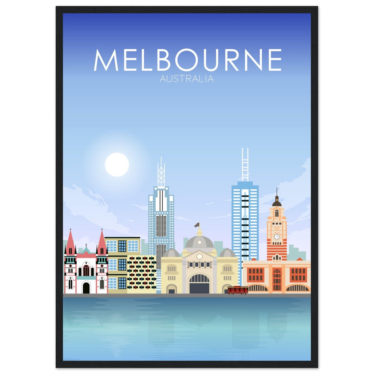 Melbourne Poster | Melbourne Wall Art | Melbourne Daytime Print