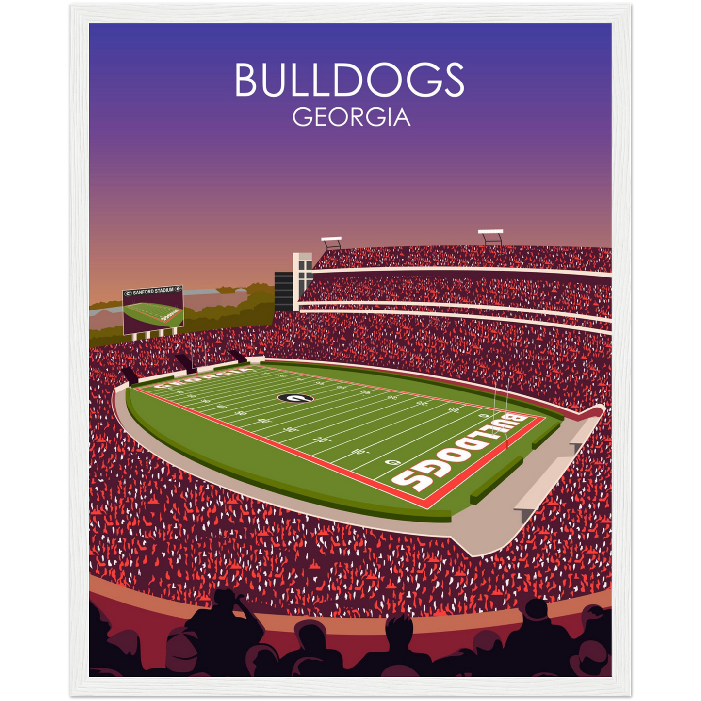 Georgia Bulldogs Poster | Sanford Stadium Poster | University of Georgia College Football Stadium Print
