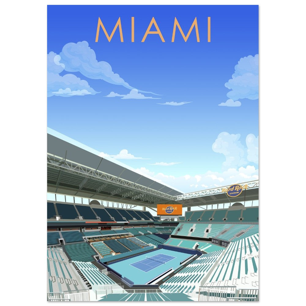 Miami Open ATP/WTA Tennis Stadium Poster