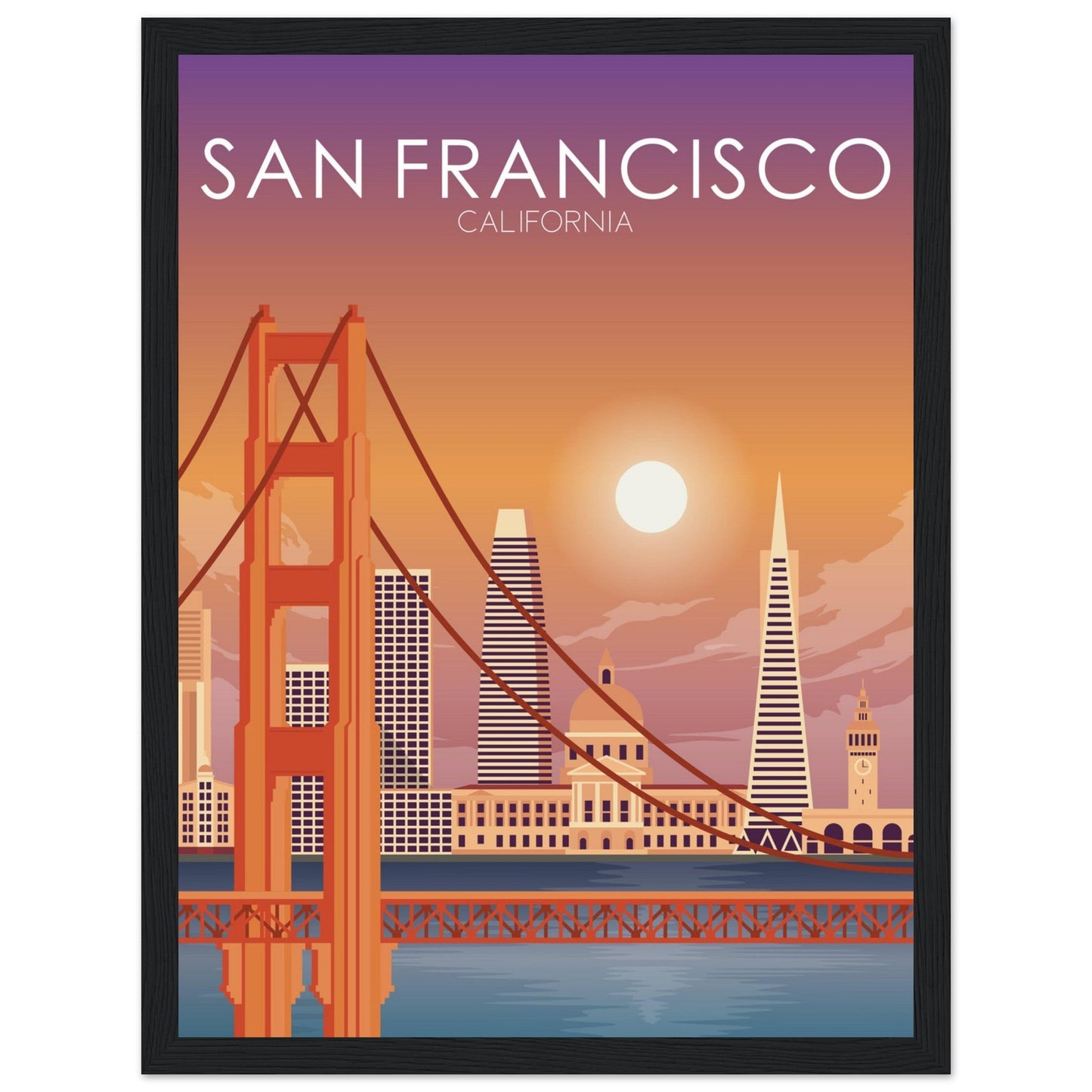 San Francisco Poster | San Francisco Wall Art | San Francisco Sunset Print