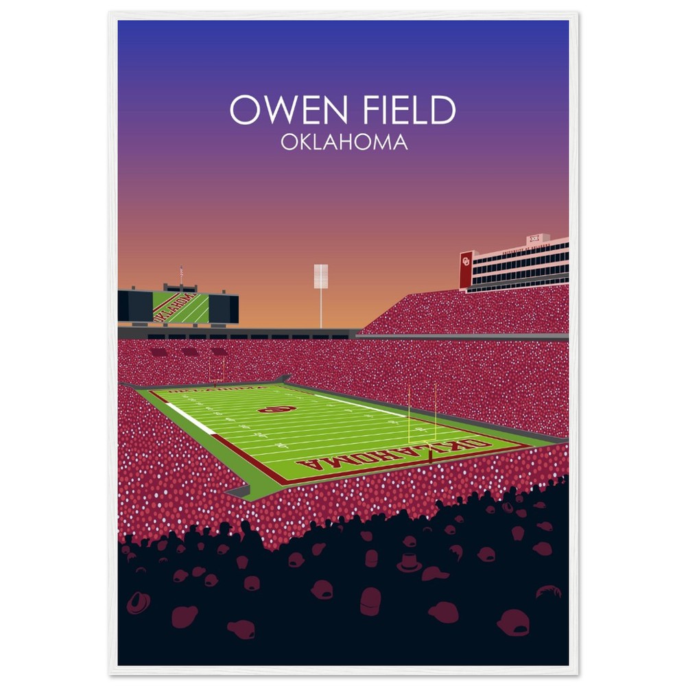 Owen Field - Gaylord Family - Oklahoma Memorial Stadium Print | University of Oklahoma Sooners College Football Stadium Print