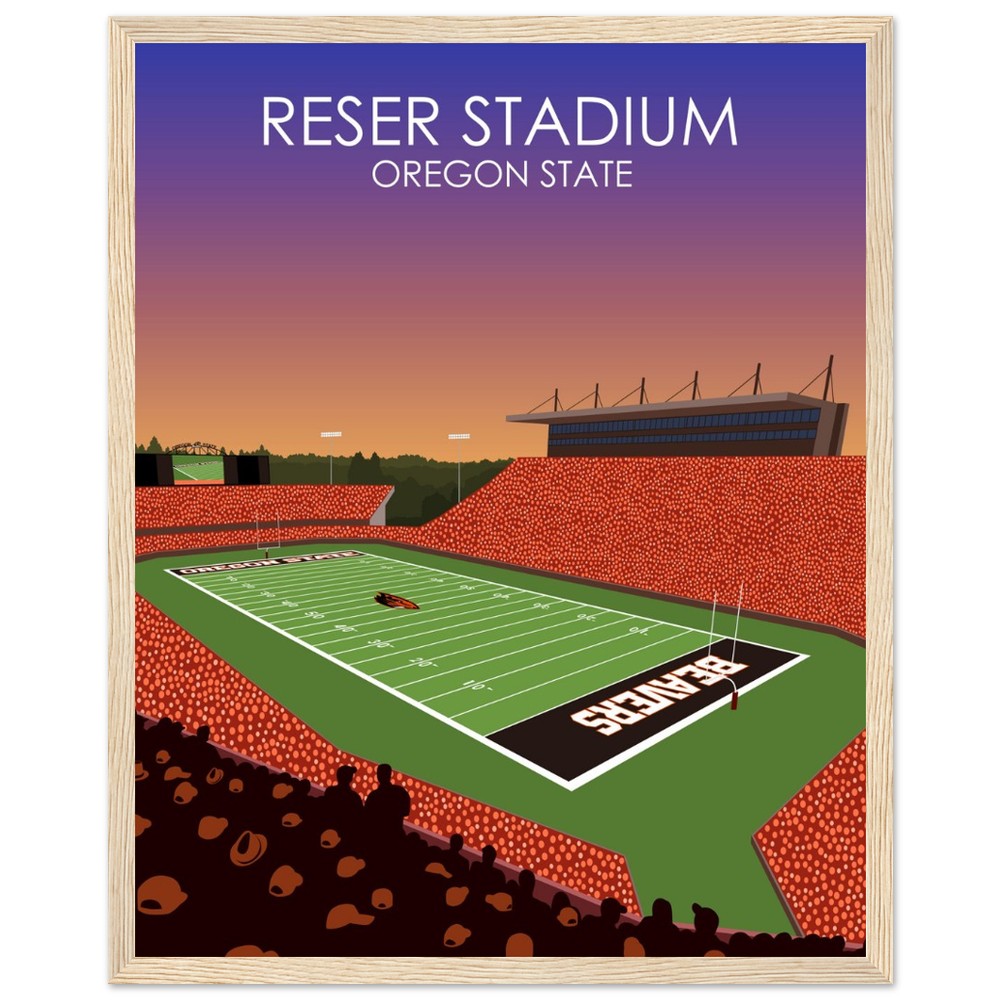 Reser Stadium Poster | University of Oregon State Beavers College Football Stadium Print