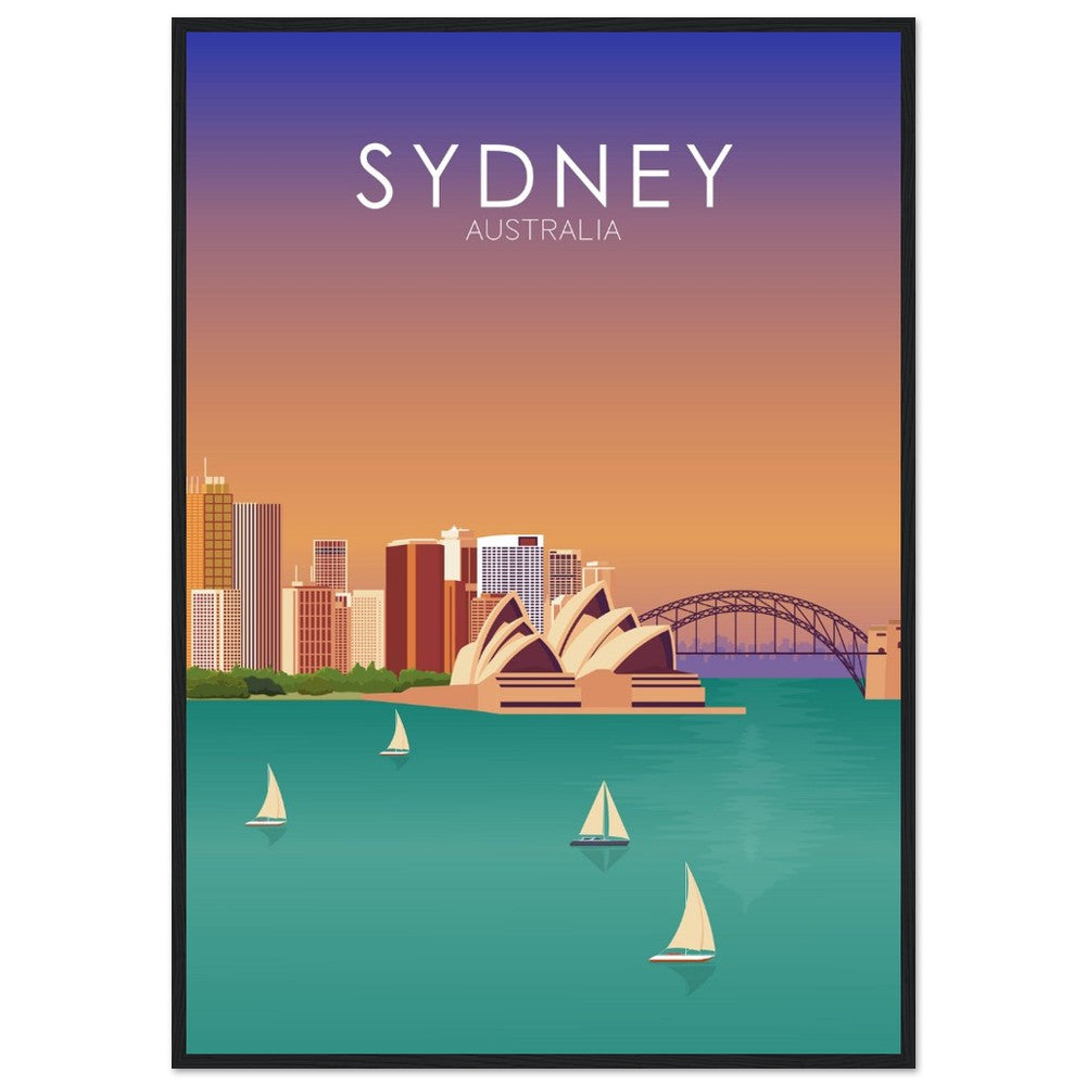 Sydney Poster | Sydney Wall Art | Sydney Sunset Print