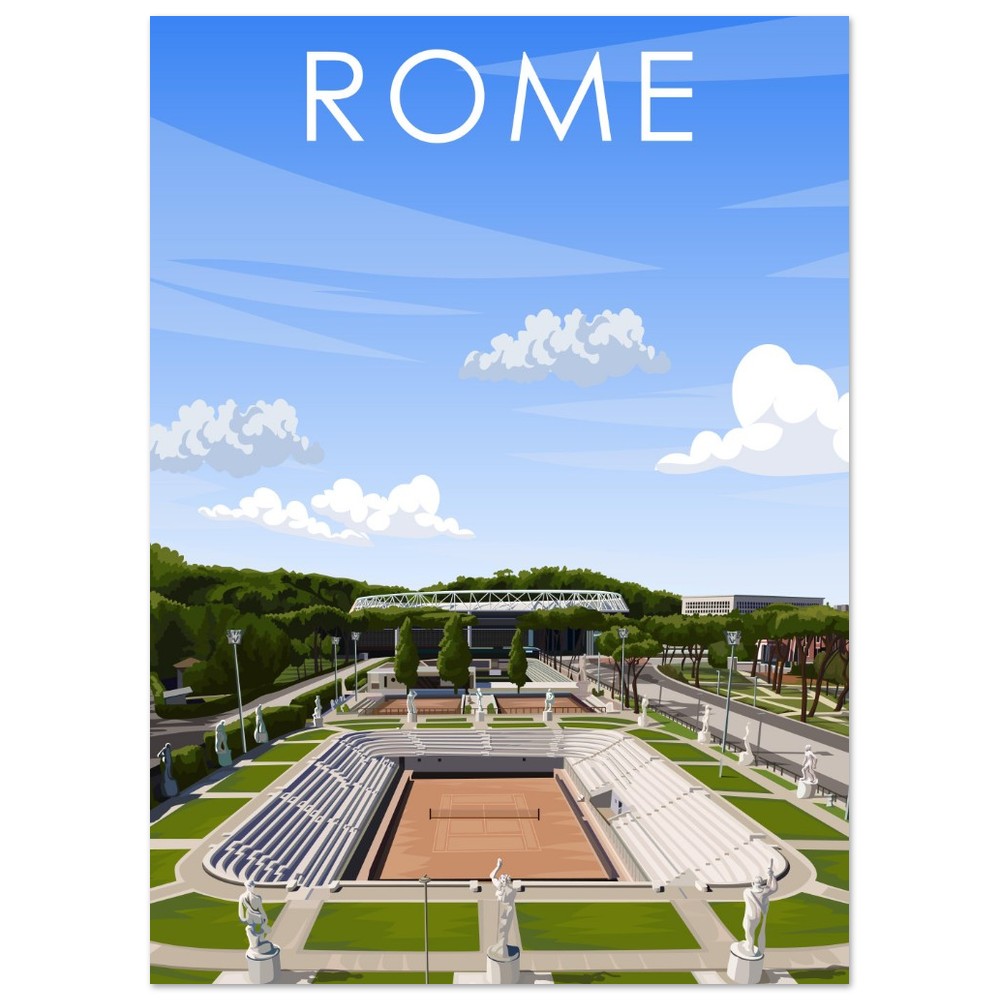 Rome ATP/WTA Masters Pietrangeli Tennis Stadium Poster