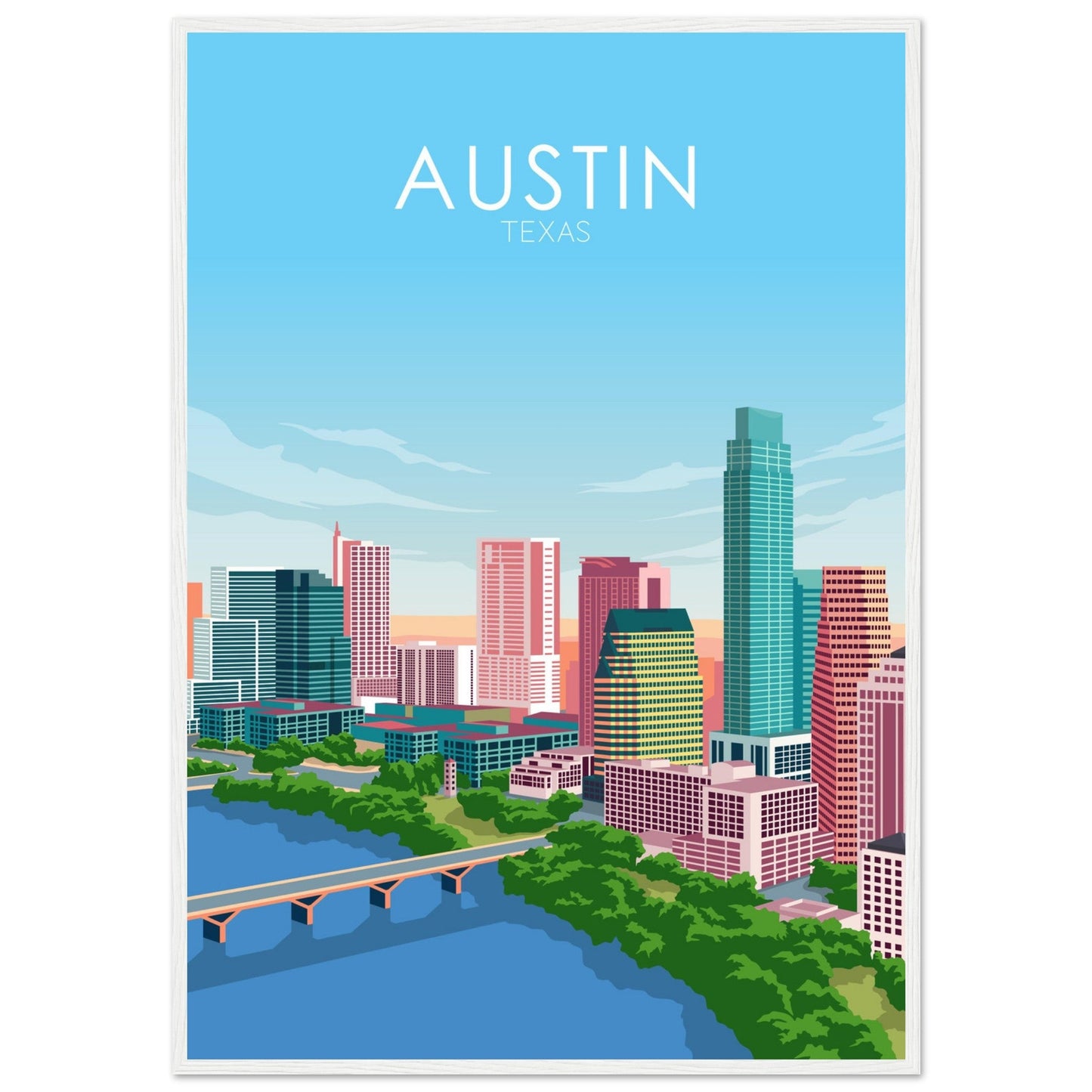 Austin Poster | Austin Wall Art | Austin Pastel Print