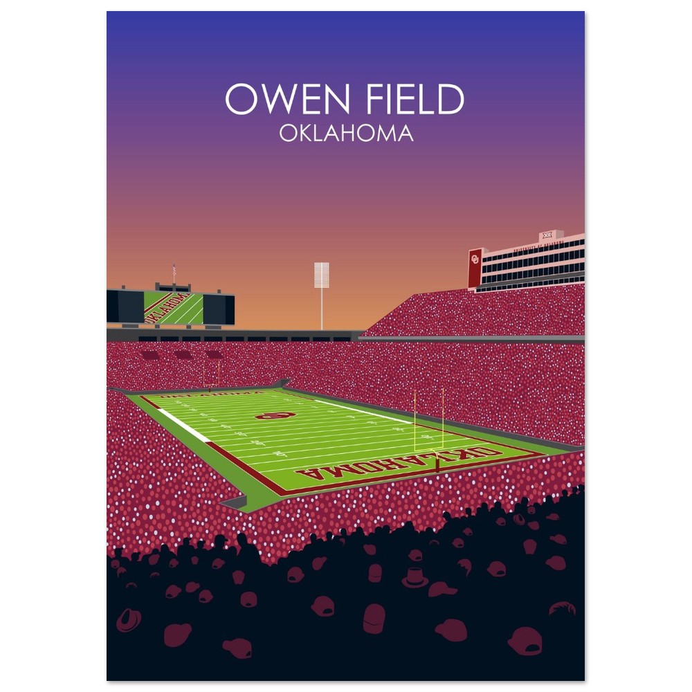 Owen Field - Gaylord Family - Oklahoma Memorial Stadium Print | University of Oklahoma Sooners College Football Stadium Print