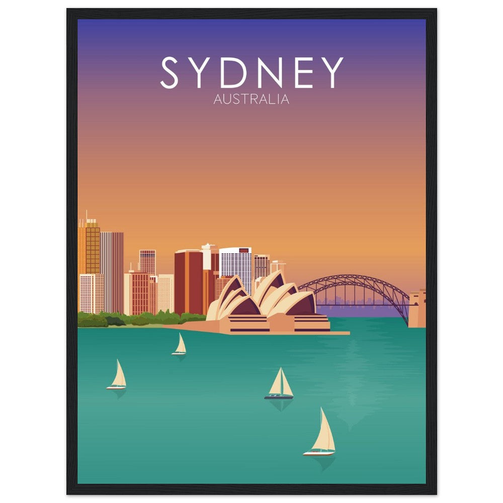 Sydney Poster | Sydney Wall Art | Sydney Sunset Print