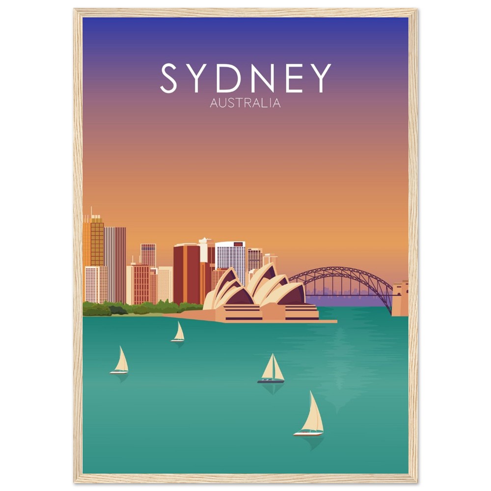 Sydney Poster | Sydney Wall Art | Sydney Sunset Print
