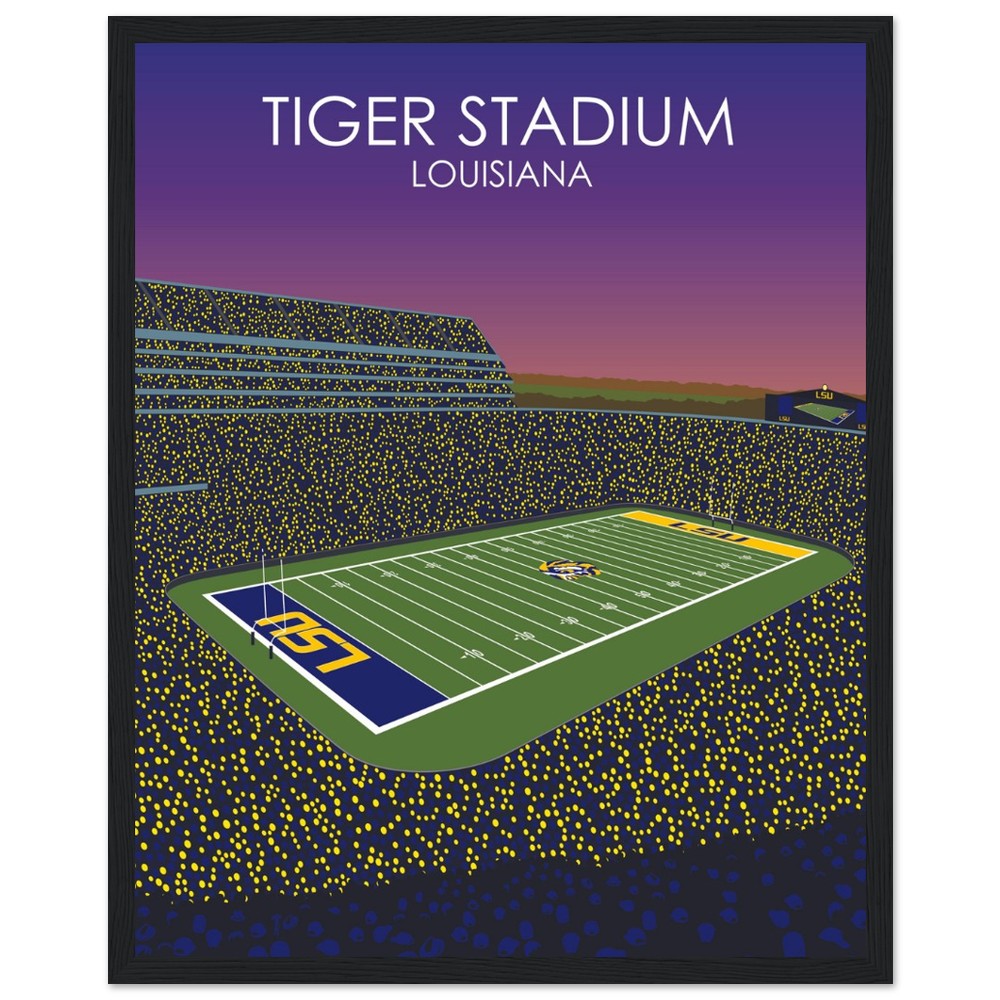 Tiger Stadium Poster | LSU Print | University of Louisiana College Football Stadium Print