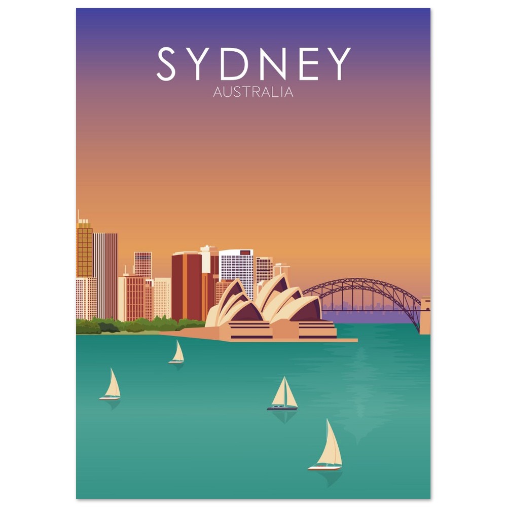 Sydney Poster | Sydney Wall Art | Sydney Sunset Print