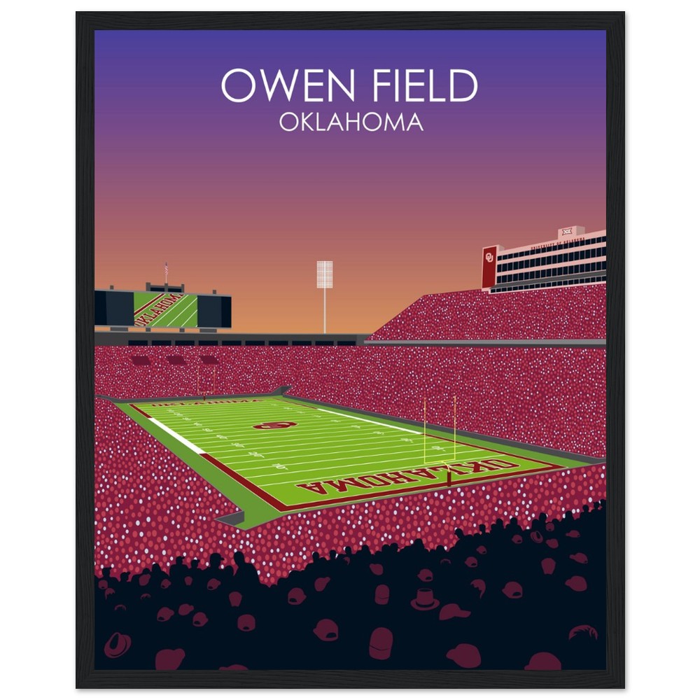 Owen Field - Gaylord Family - Oklahoma Memorial Stadium Print | University of Oklahoma Sooners College Football Stadium Print