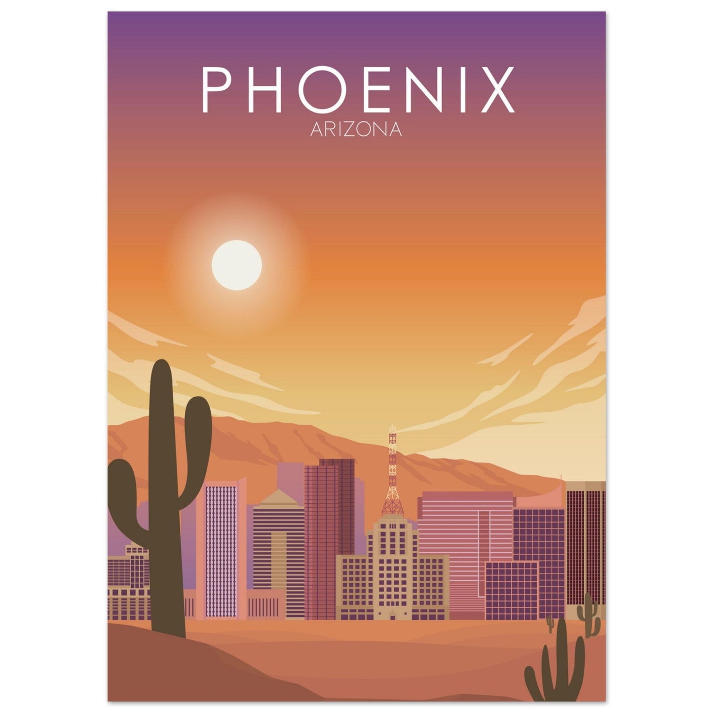 Phoenix Poster | Phoenix Wall Art | Phoenix Sunset Print