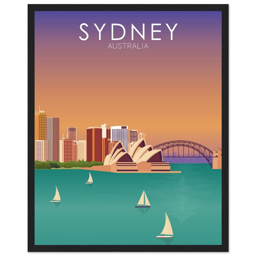 Sydney Poster | Sydney Wall Art | Sydney Sunset Print