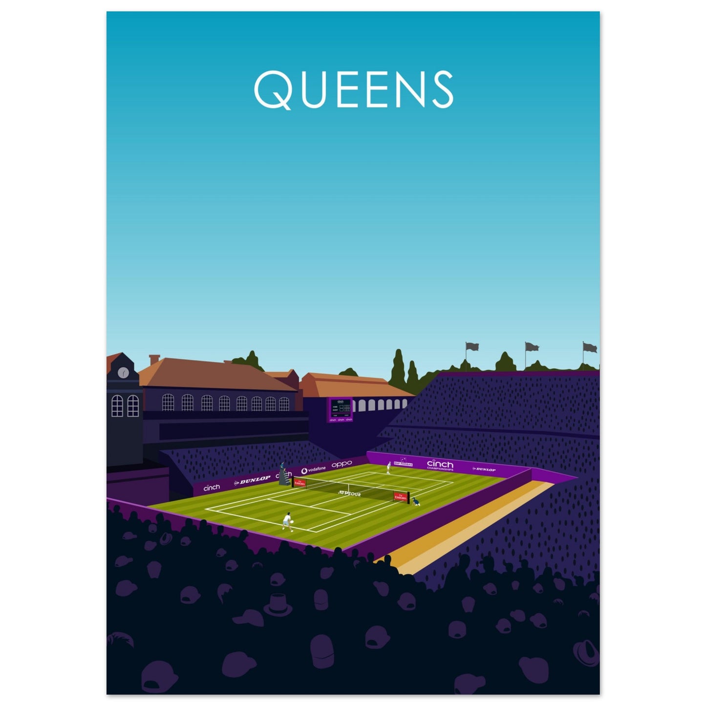 Queens Club Centre Court Cinch Championships Tennis Poster