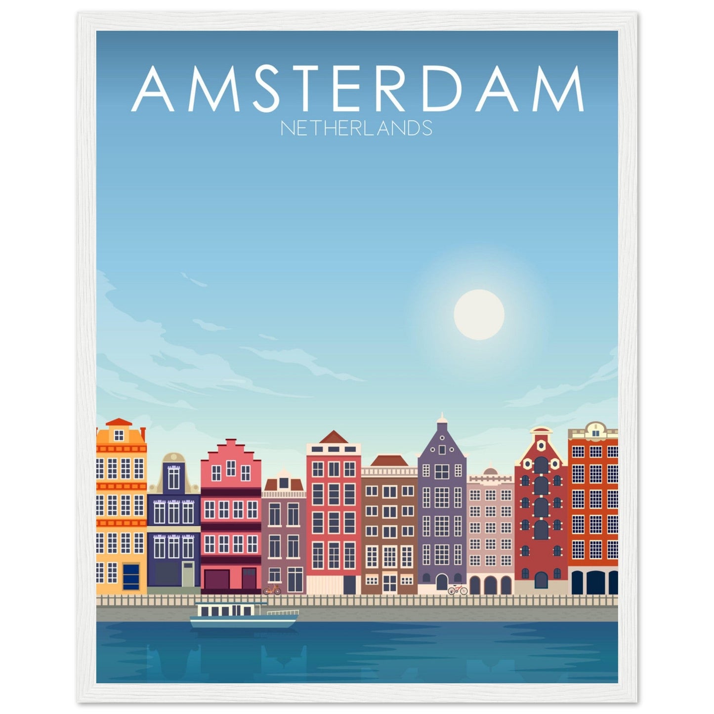Amsterdam Poster | Amsterdam Wall Art | Amsterdam Daytime Print