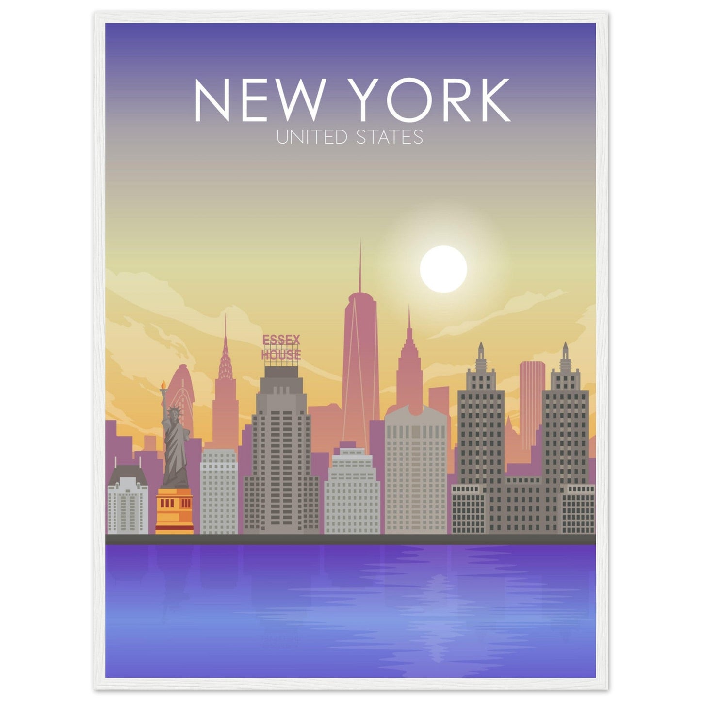 New York Poster | New York Wall Art | New York Sunset Print