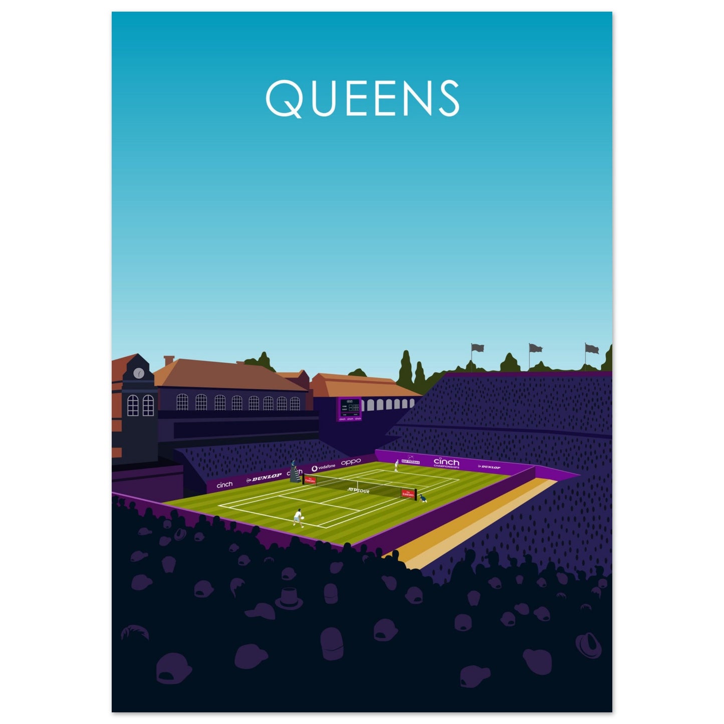 Queens Club Centre Court Cinch Championships Tennis Poster