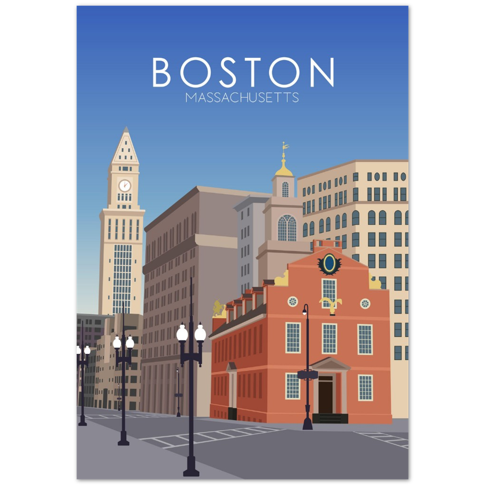 Boston Poster | Boston Wall Art | Boston Daytime Print
