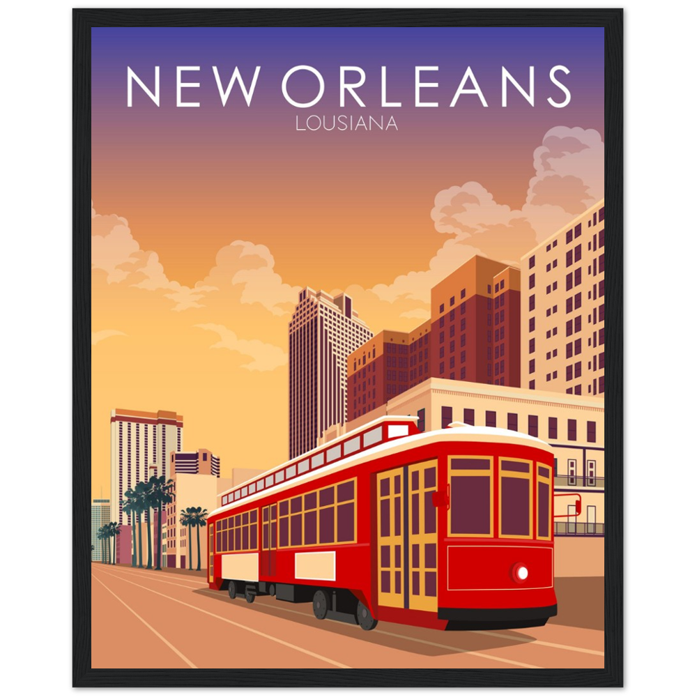 New Orleans Poster | New Orleans Wall Art | New Orleans Sunset Print