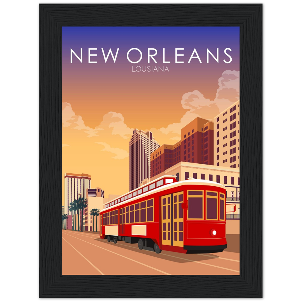 New Orleans Poster | New Orleans Wall Art | New Orleans Sunset Print