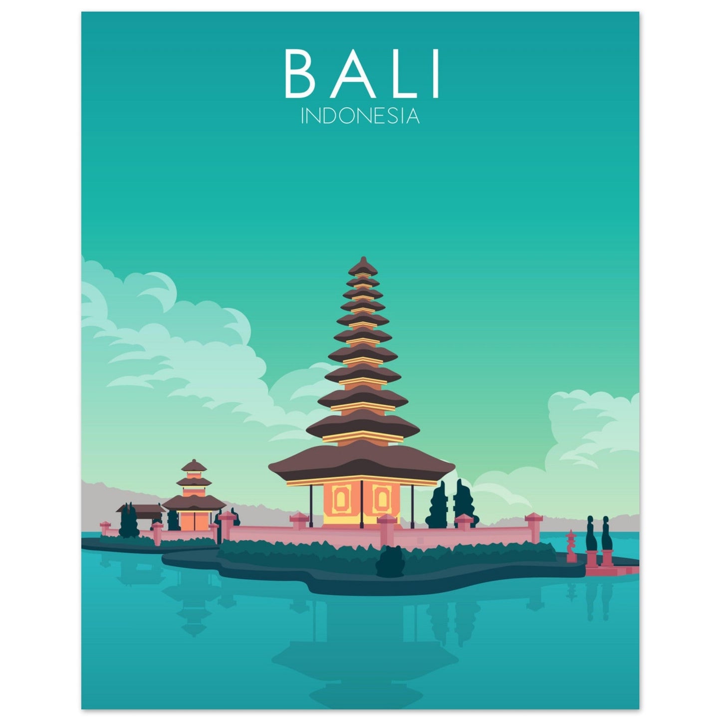 Bali Poster | Bali Wall Art | Bali Pastel Print
