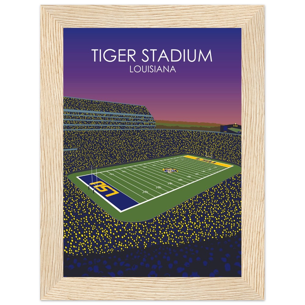 Tiger Stadium Poster | LSU Print | University of Louisiana College Football Stadium Print