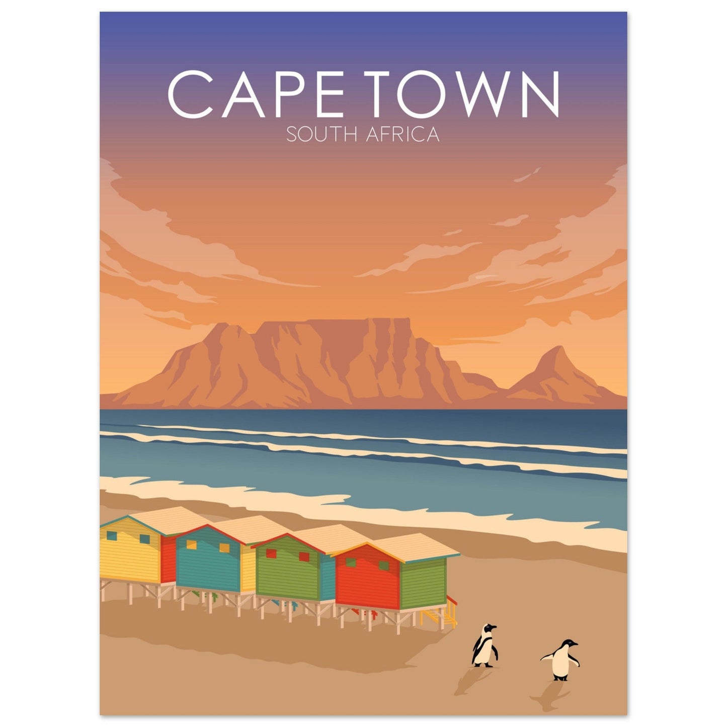 Cape Town Poster | Cape Town Wall Art | Cape Town Sunset Print