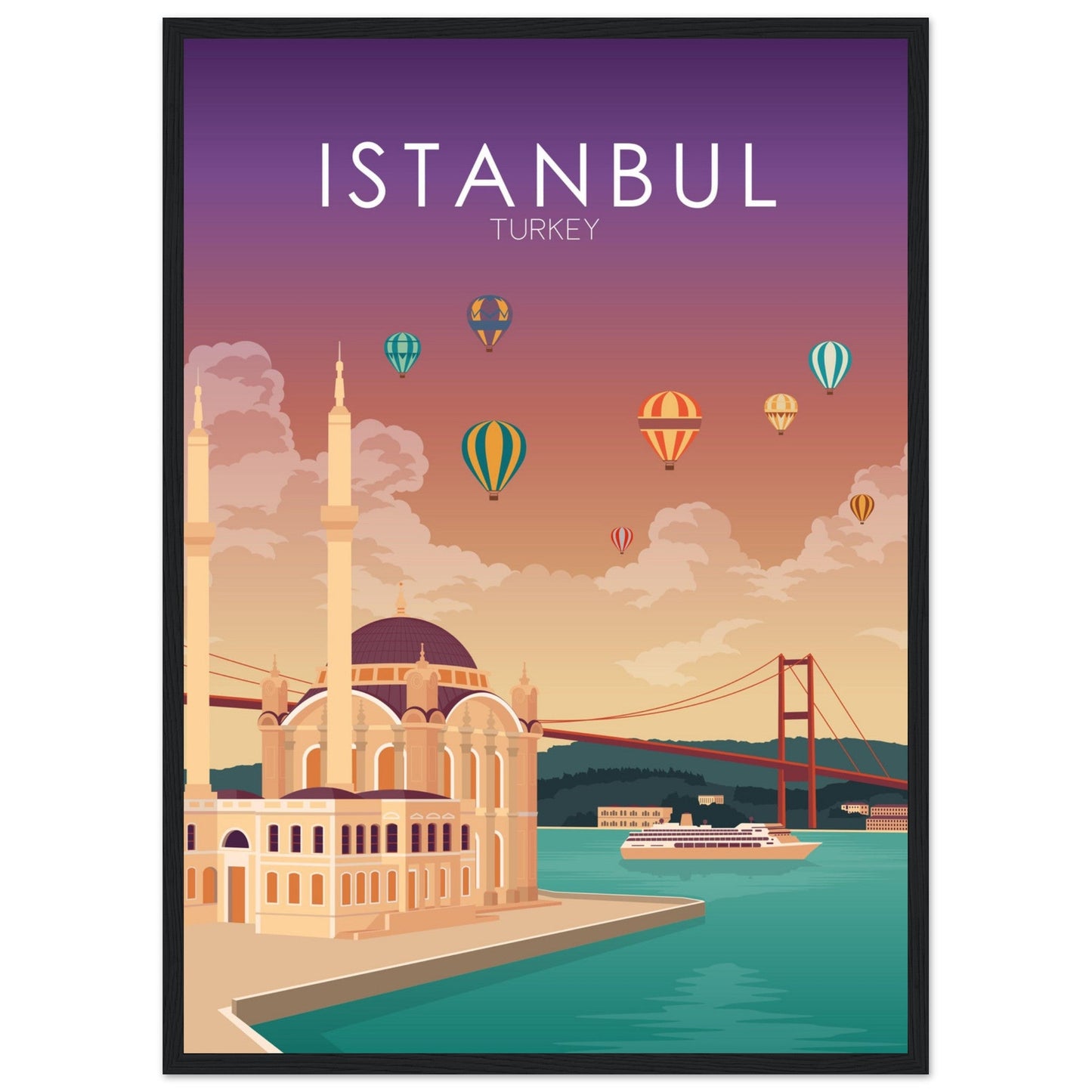 Istanbul Poster | Istanbul Wall Art | Istanbul Sunset Print