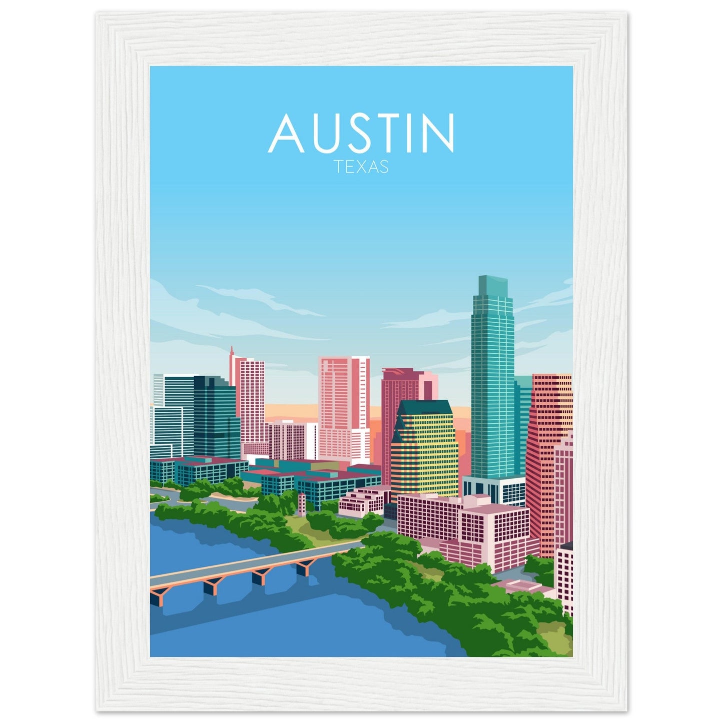 Austin Poster | Austin Wall Art | Austin Pastel Print