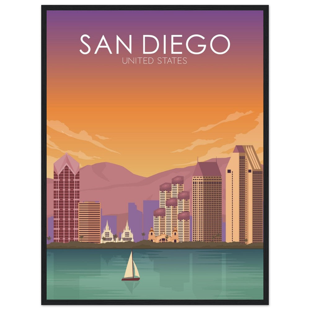 San Diego Poster | San Diego Wall Art | San Diego Sunset Print