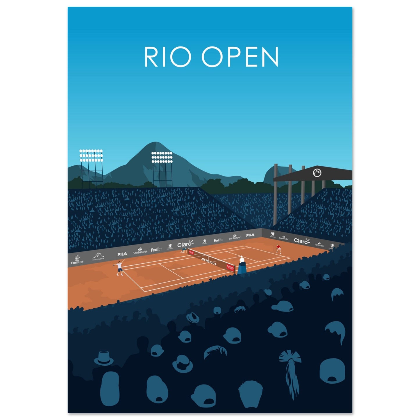 Rio Open ATP 500 Tennis Stadium Poster