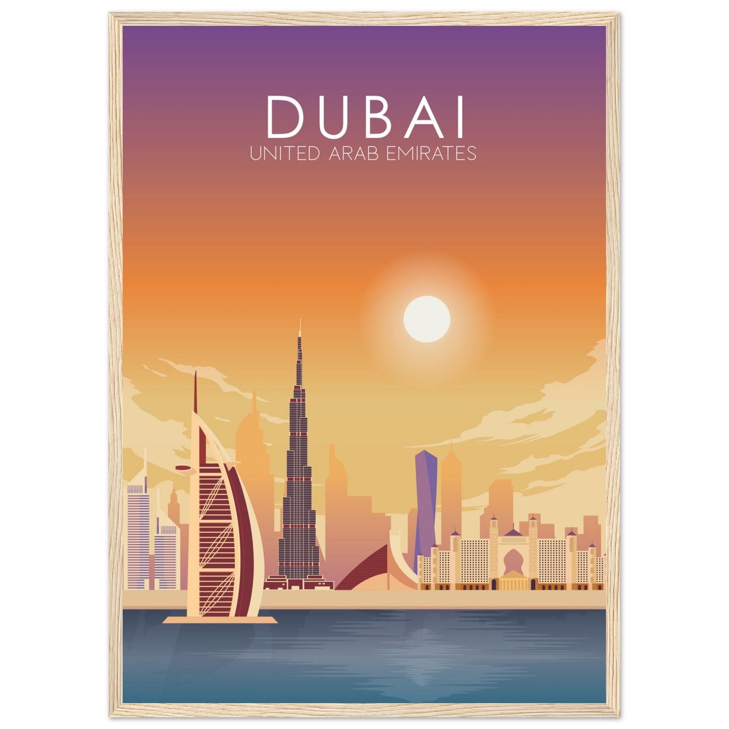 Dubai Poster | Dubai Wall Art | Dubai Sunset Print