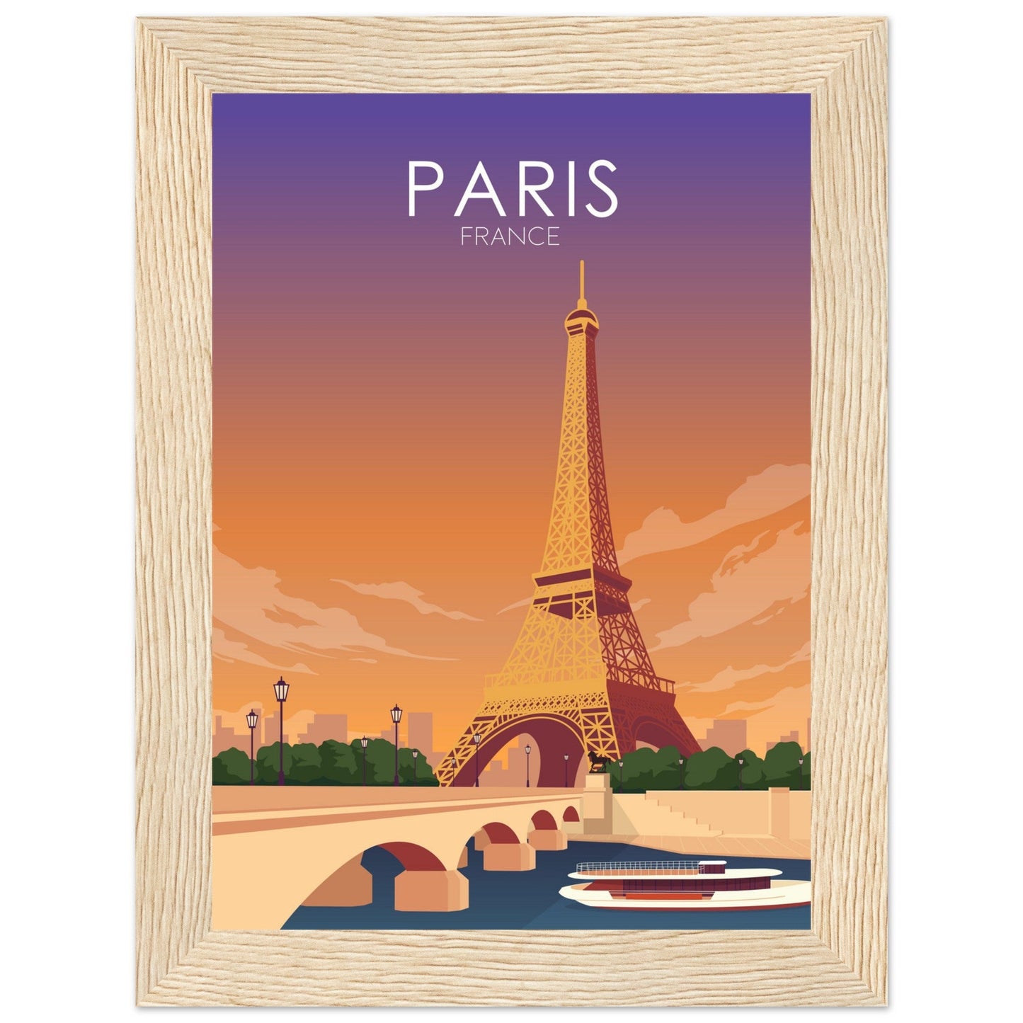 Paris Poster | Paris Wall Art | Paris Sunset Print