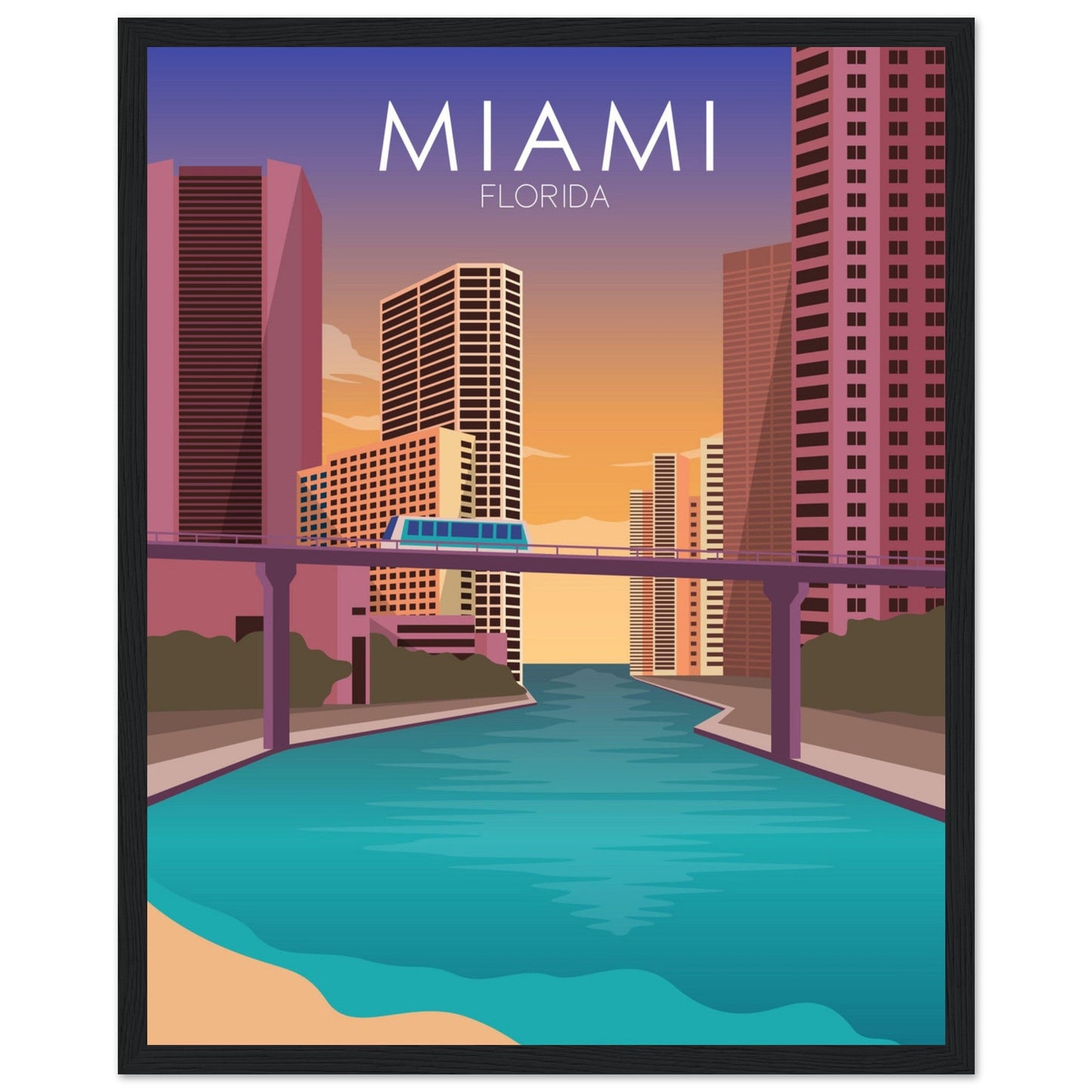 Miami Poster | Miami Wall Art | Miami Sunset Print