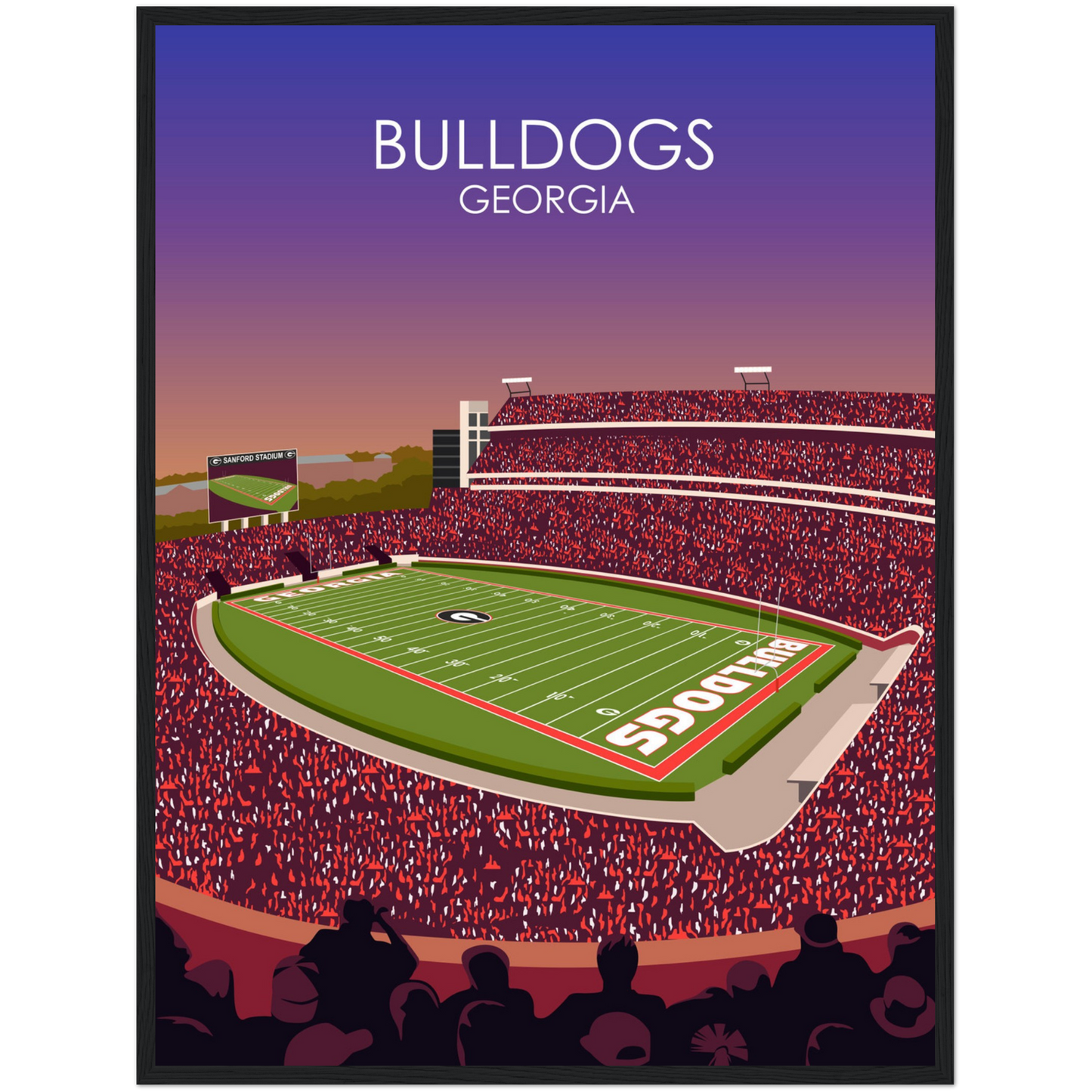 Georgia Bulldogs Poster | Sanford Stadium Poster | University of Georgia College Football Stadium Print