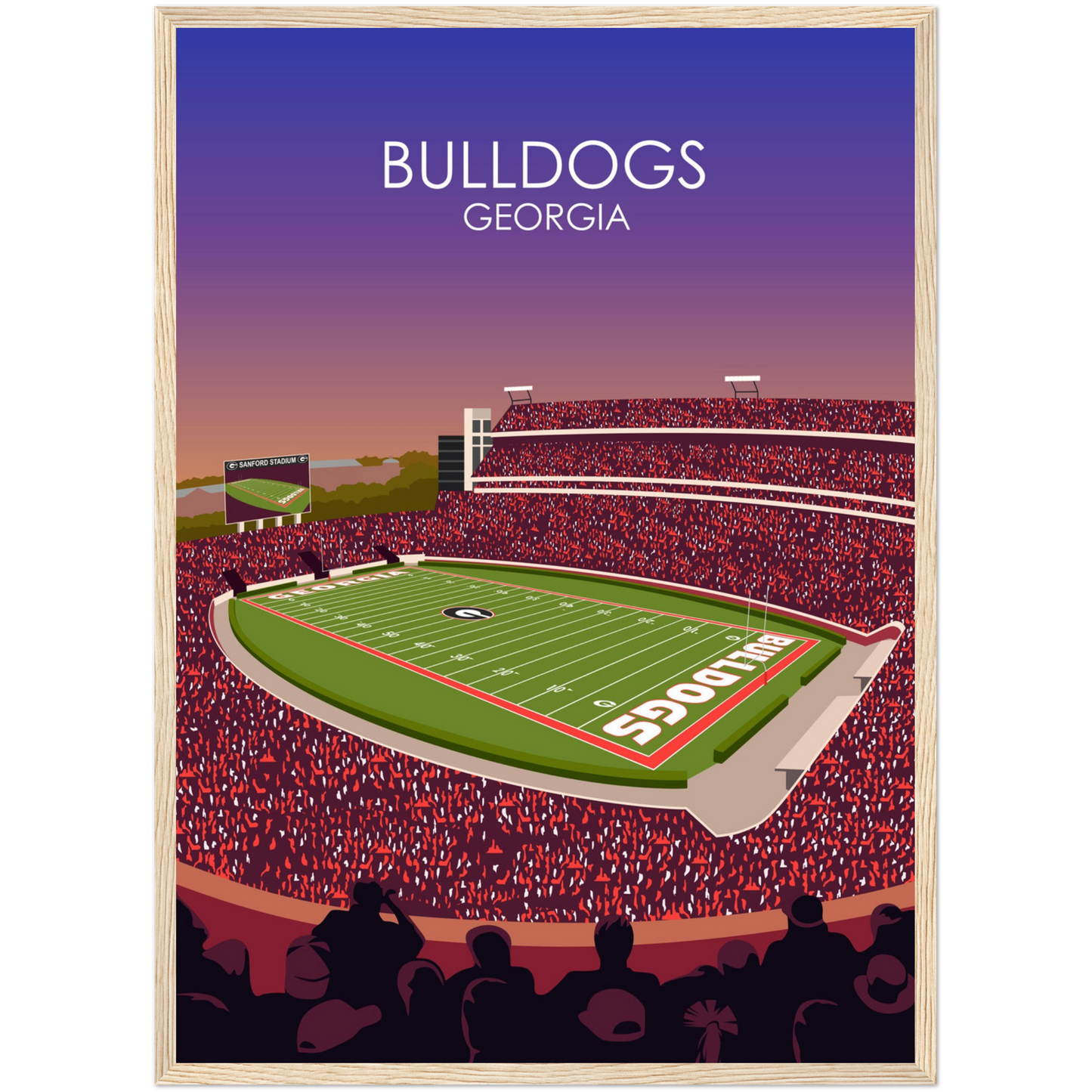 Georgia Bulldogs Poster | Sanford Stadium Poster | University of Georgia College Football Stadium Print