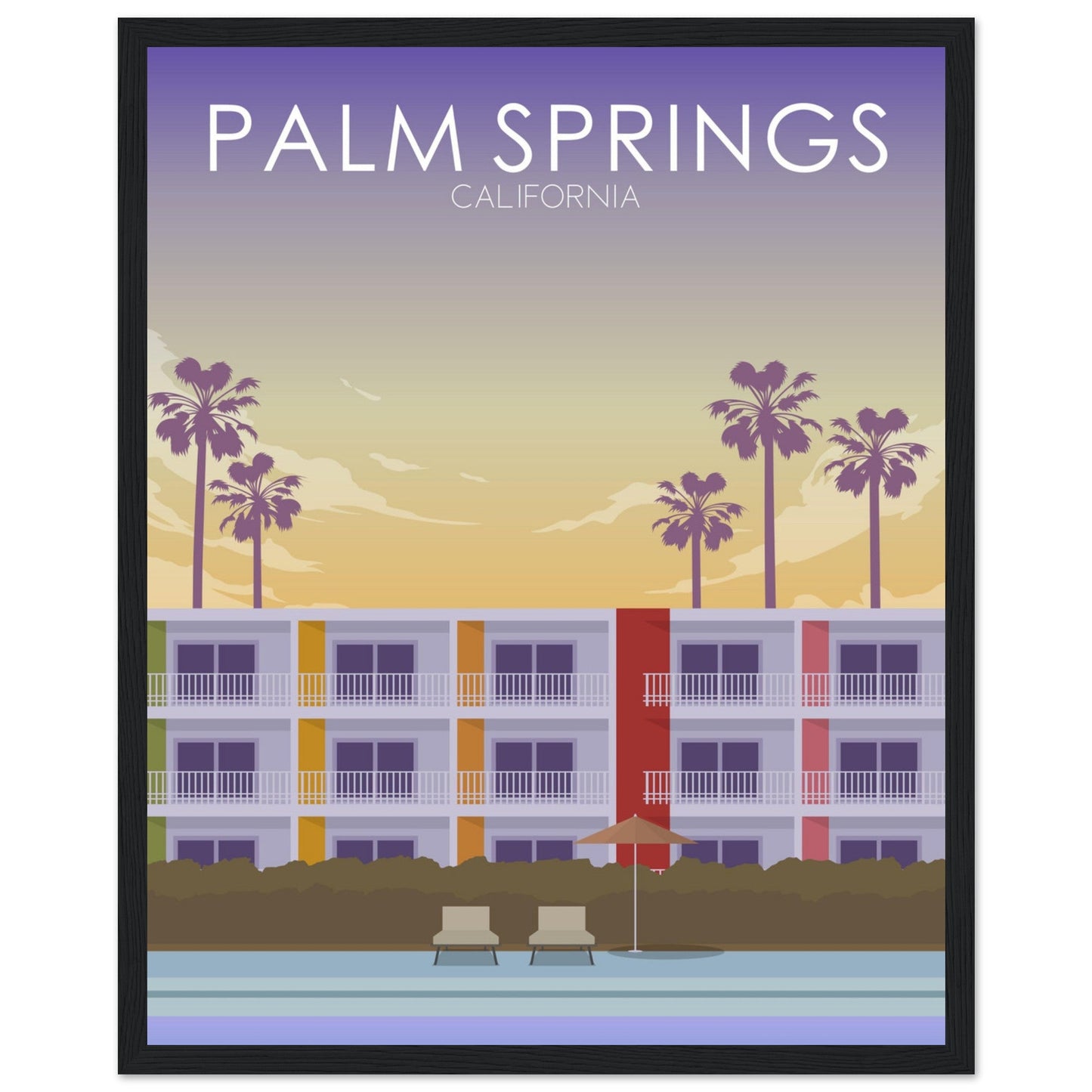 Palm Springs Poster | Palm Springs Wall Art | Palm Springs Sunset Print
