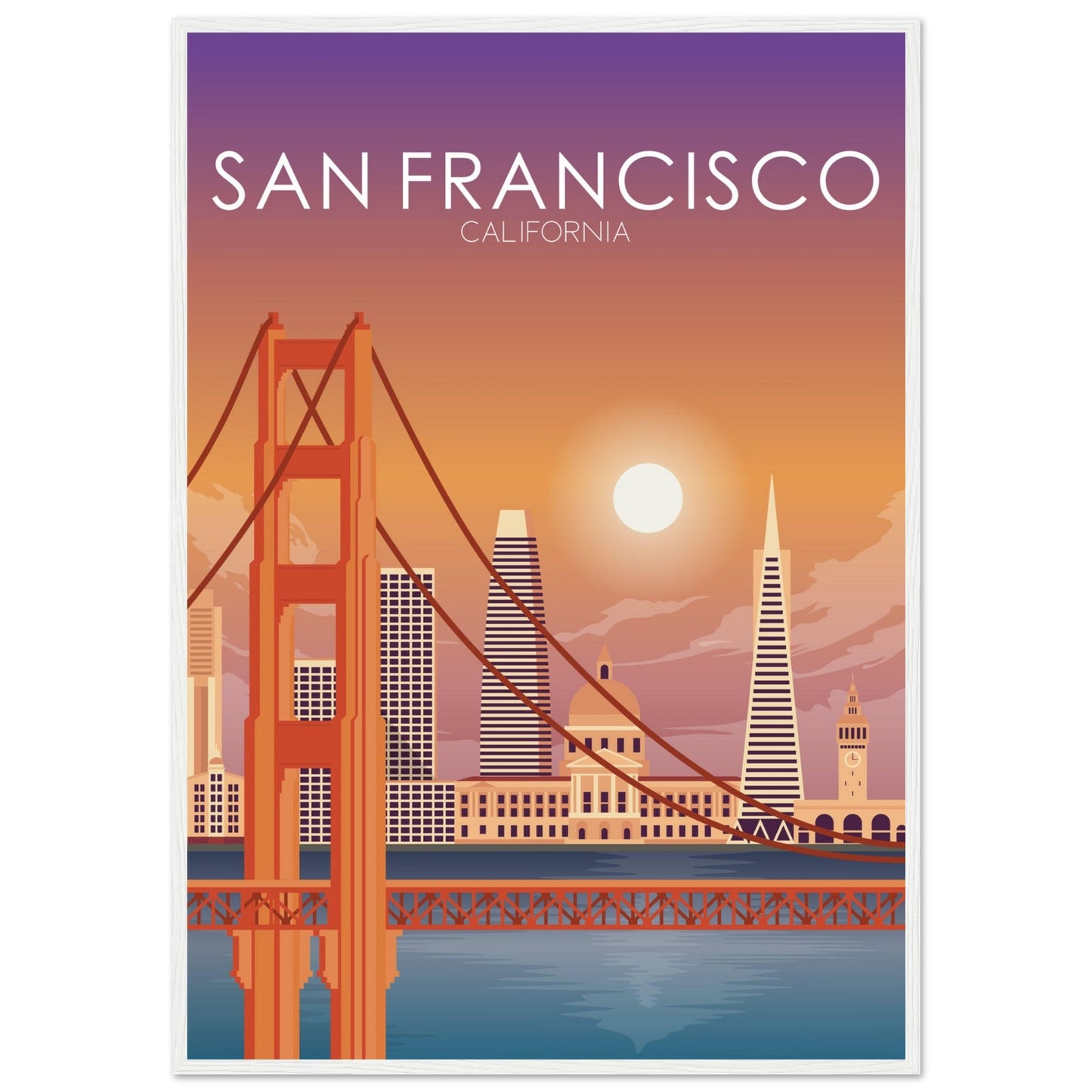San Francisco Poster | San Francisco Wall Art | San Francisco Sunset Print