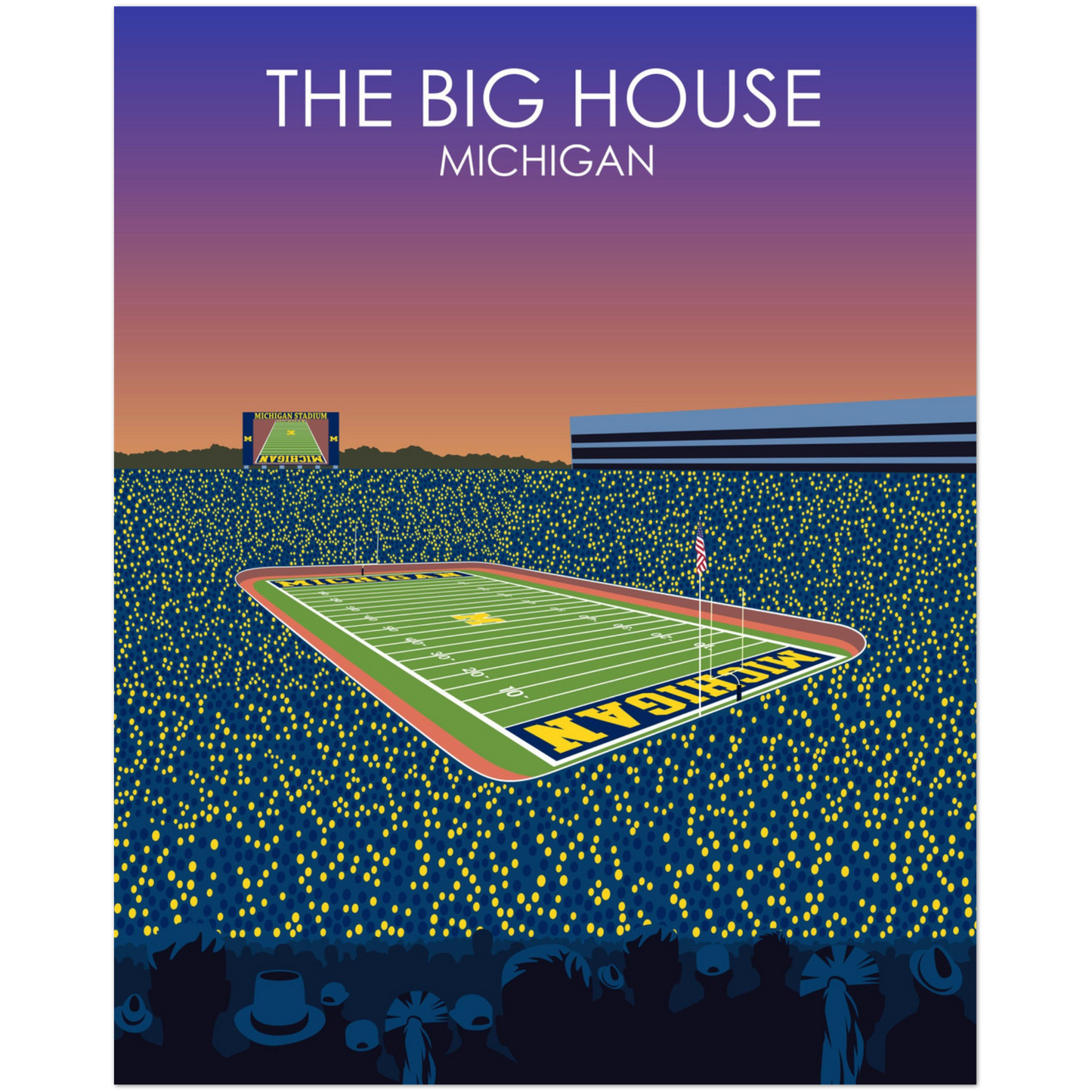 The Big House Poster | University of Michigan College Football Stadium Print