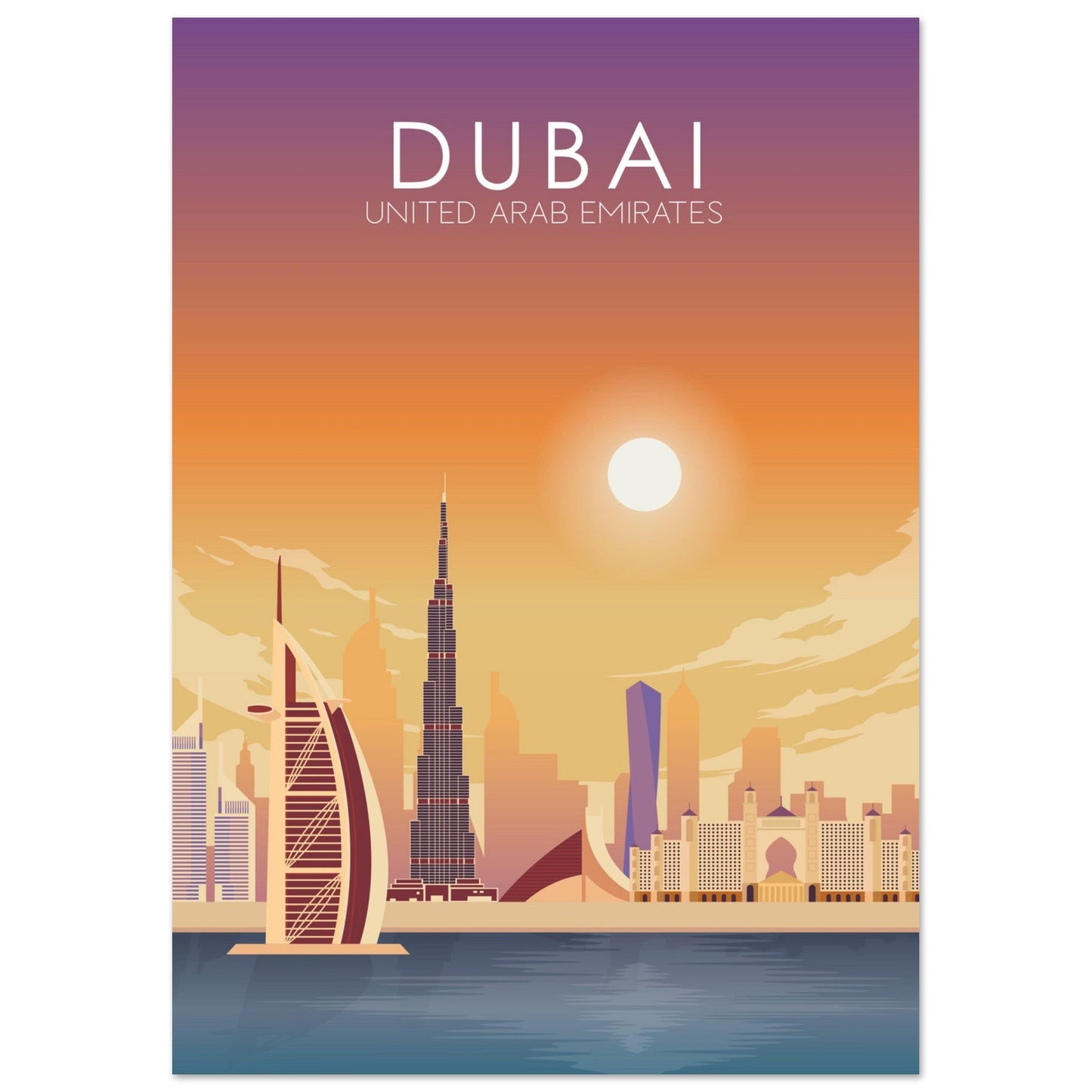 Dubai Poster | Dubai Wall Art | Dubai Sunset Print